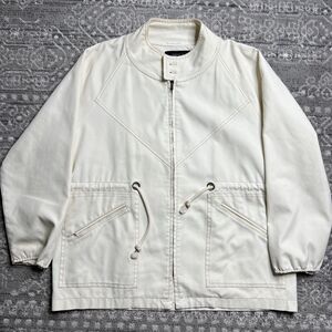 Harbor Master John Weitz Yachtsman Cloth Jacket Large Vintage Beige  Zip Up READ